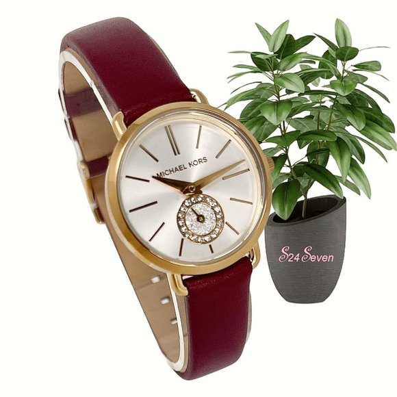 NWT MICHAEL KORS Women\'s Petite Portia Leather MK2751 Watch
